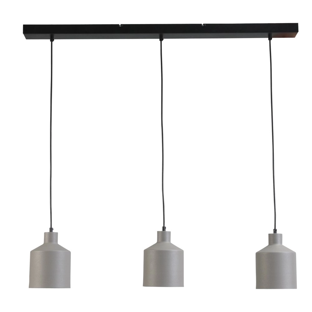 Eetkamerlamp Boris Concepto 3x14 zwart met grijs