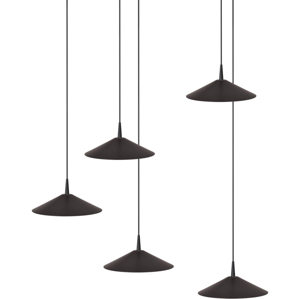 5-lichts hanglamp Ceppo zwart Ø 22cm rond Masterlight 8718121358758