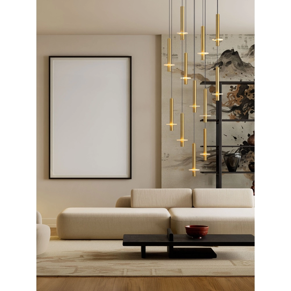 Design hanglamp Noemi goud met wit Ø 62cm