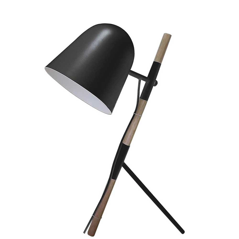 Landelijke tafellamp Sensa Tripod zwart met hout