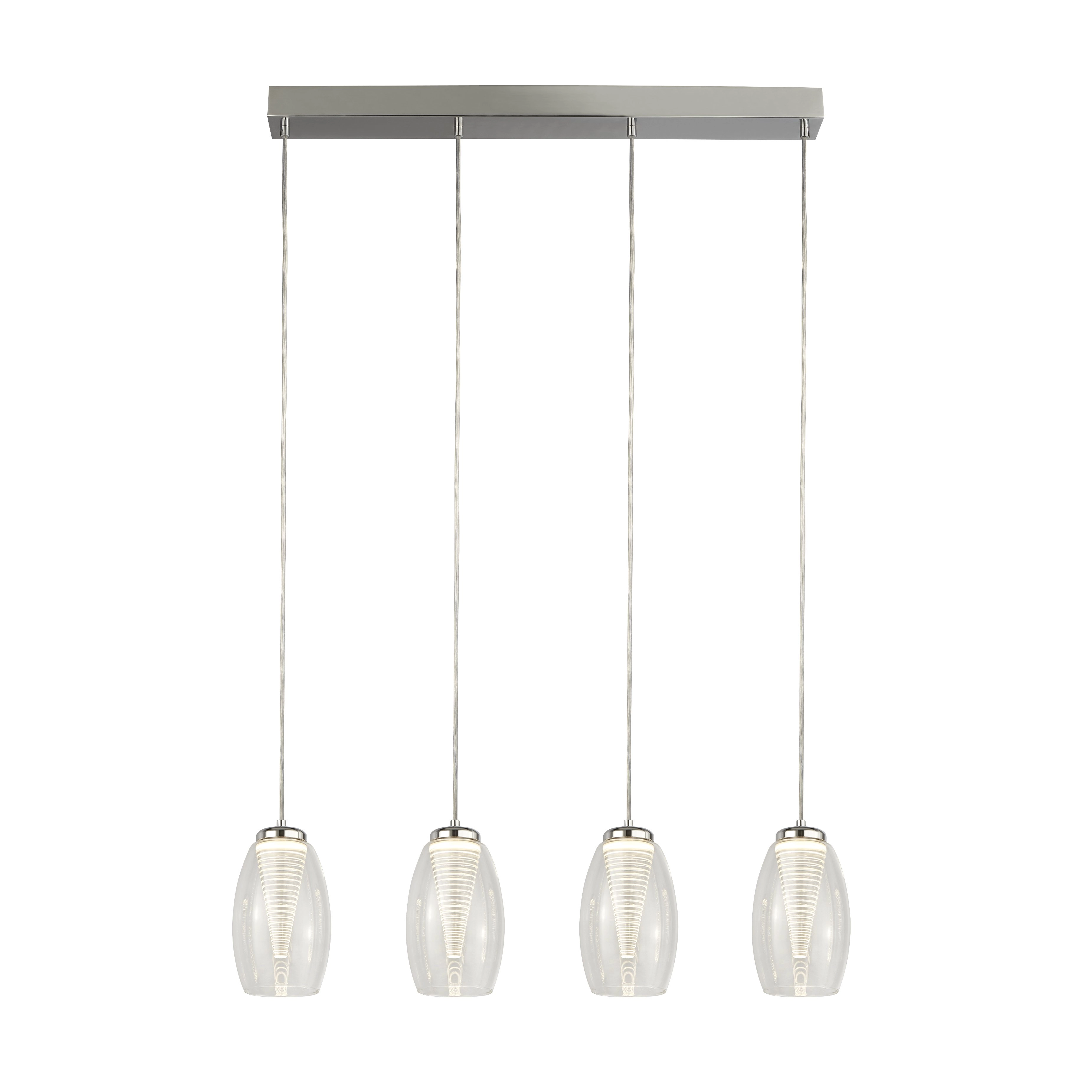 Eetkamer hanglamp Cyclone grijs met helder glas Searchlight 5053423174532