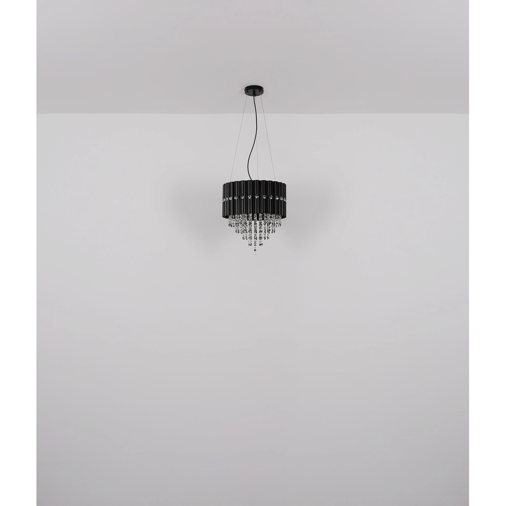 Hanglamp Eleos zwart met kristal Globo 9007371528431