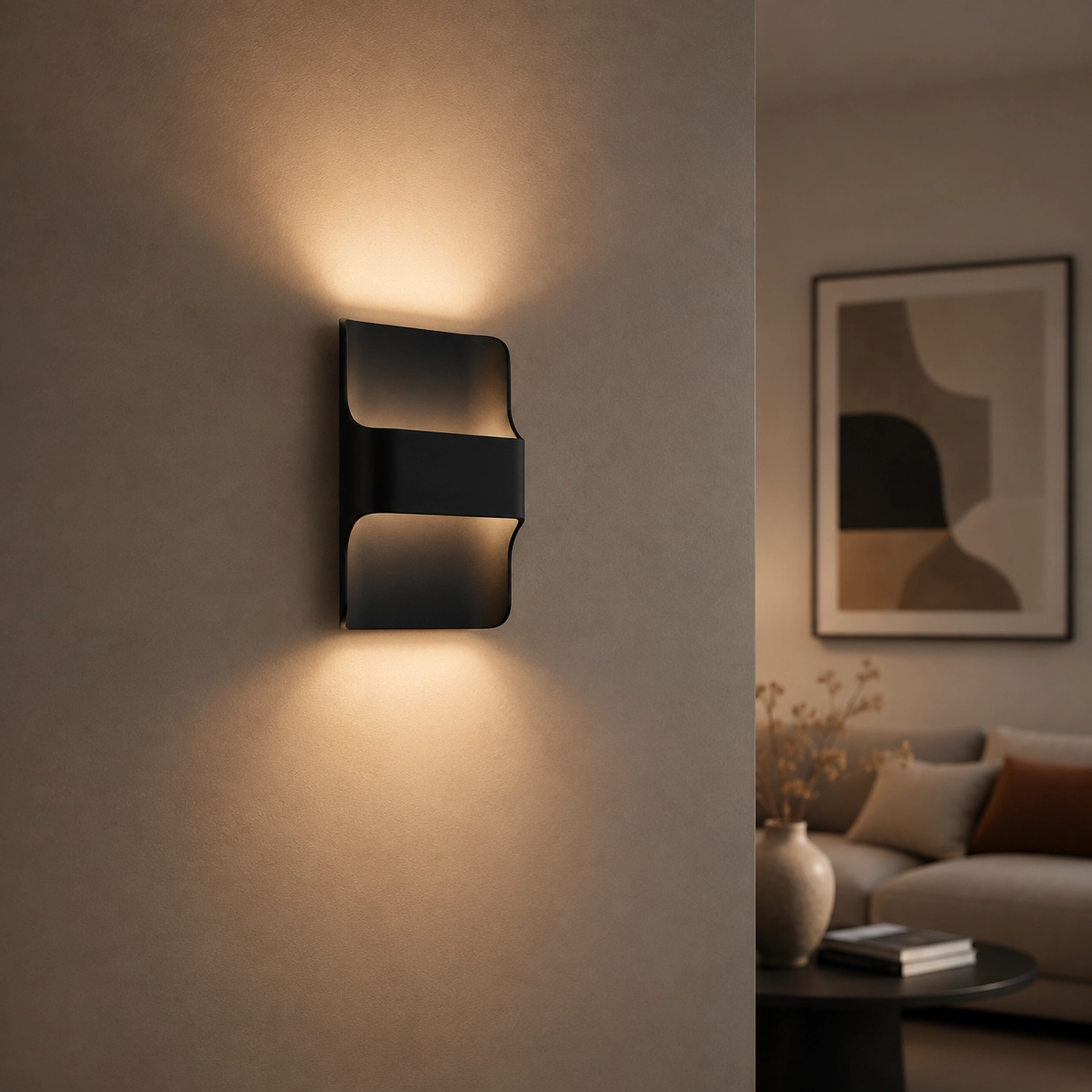 Led buitenlamp Dallas Up - Down zwart