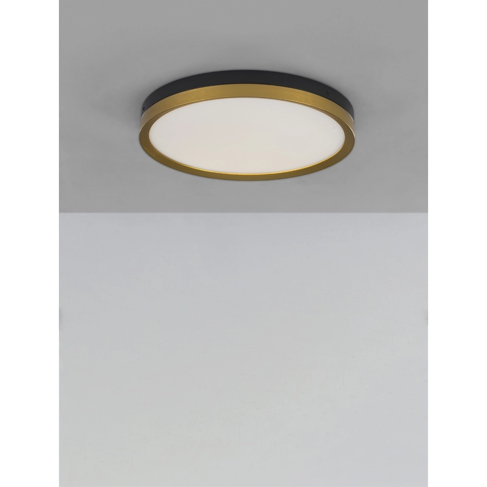Plafonniere Cantria zwart met goud Ø 40cm Lyora 5212017439833