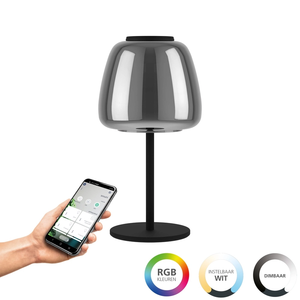 Tafellamp Alfero-Z smoke glas - app bediening Eglo 9008606312863
