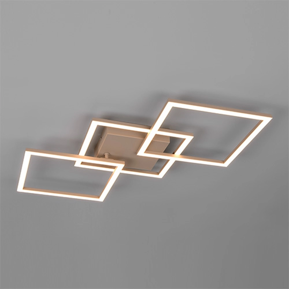 Moderne plafondlamp Trail 74,5cm zand bruin Trio 4017807714180