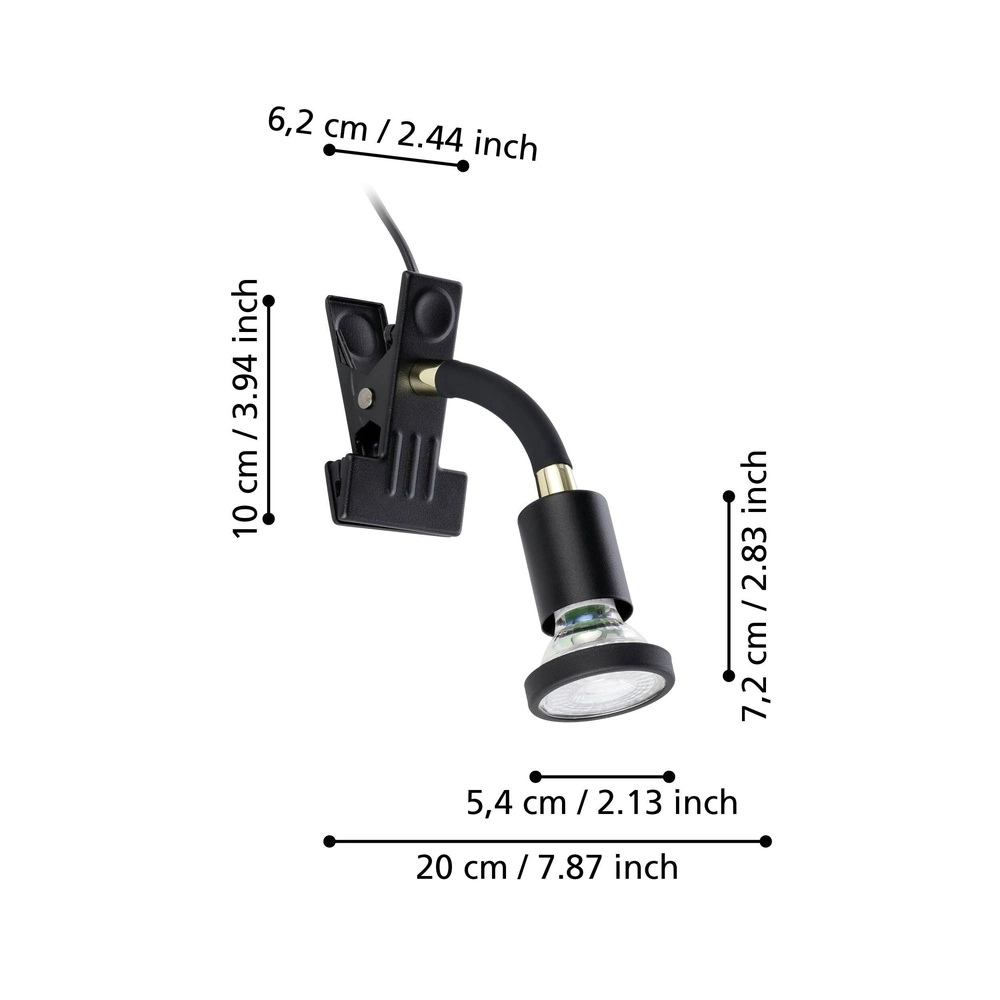 Klemspot Parrini 1 met schakelaar Eglo 9008606377046