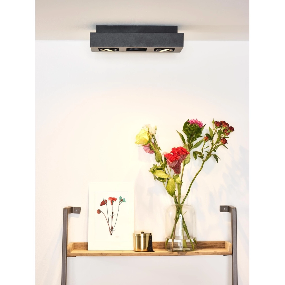 Plafondspot Xirax 3 x 5W zwart Lucide 5411212092328
