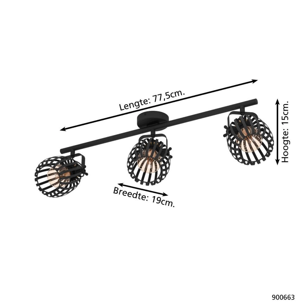 Chique plafondlamp Girona 3-lichts Eglo 9008606258604