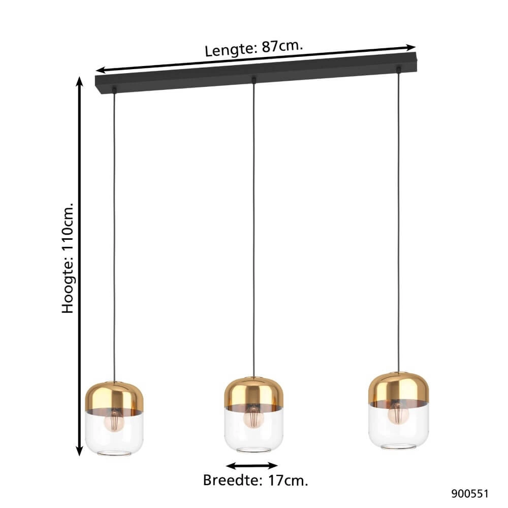Gouden eetkamer lamp Maryvilla Eglo 9008606244560