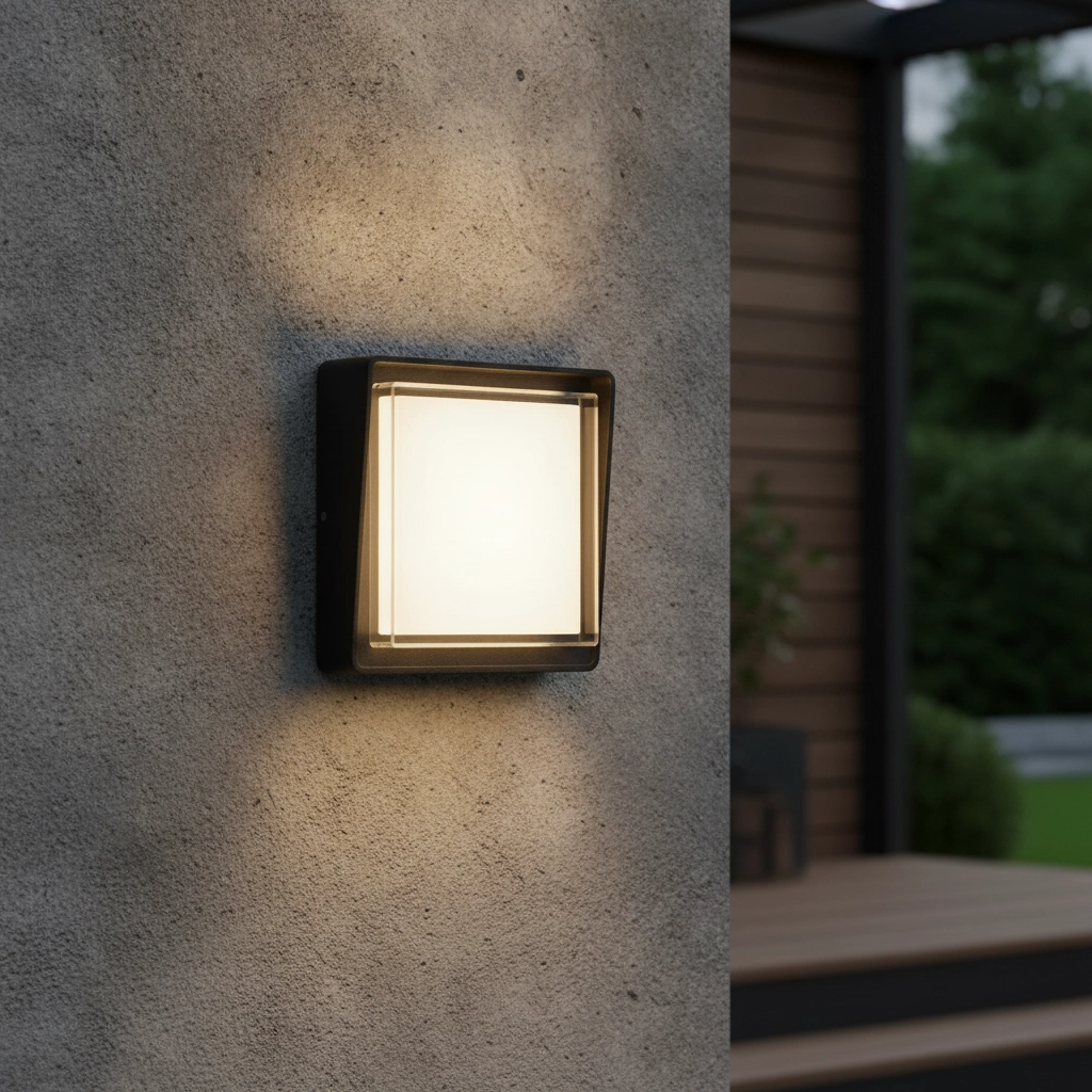 Vierkante wandlamp Cape antraciet