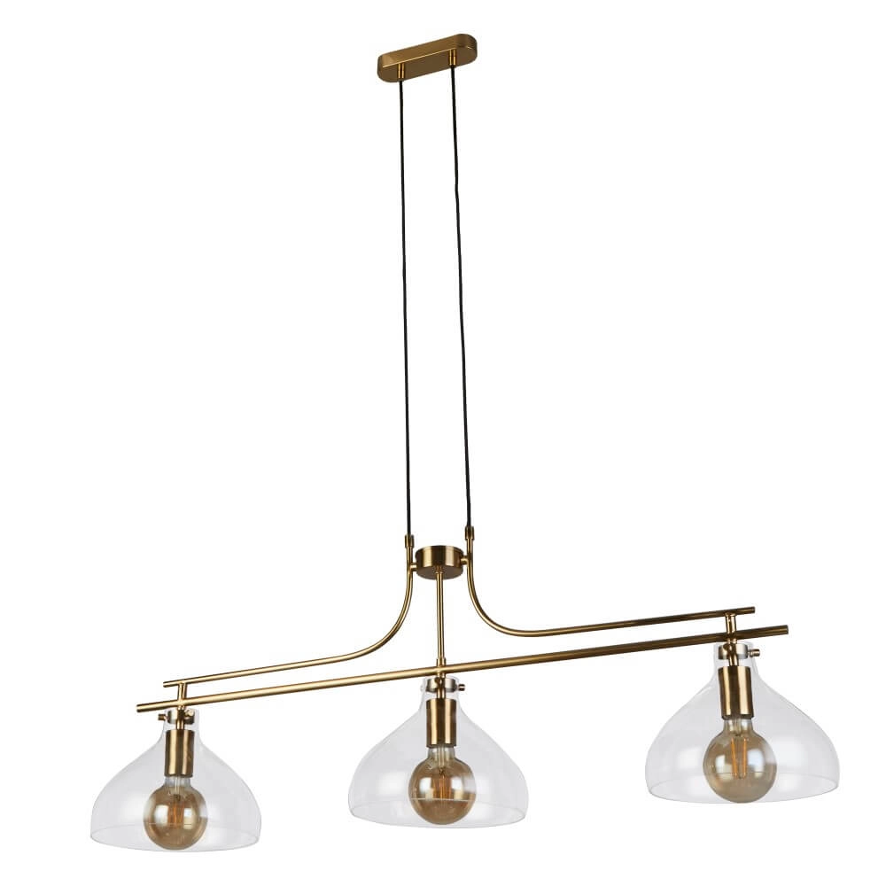 3-lichts hanglamp Margarita goud