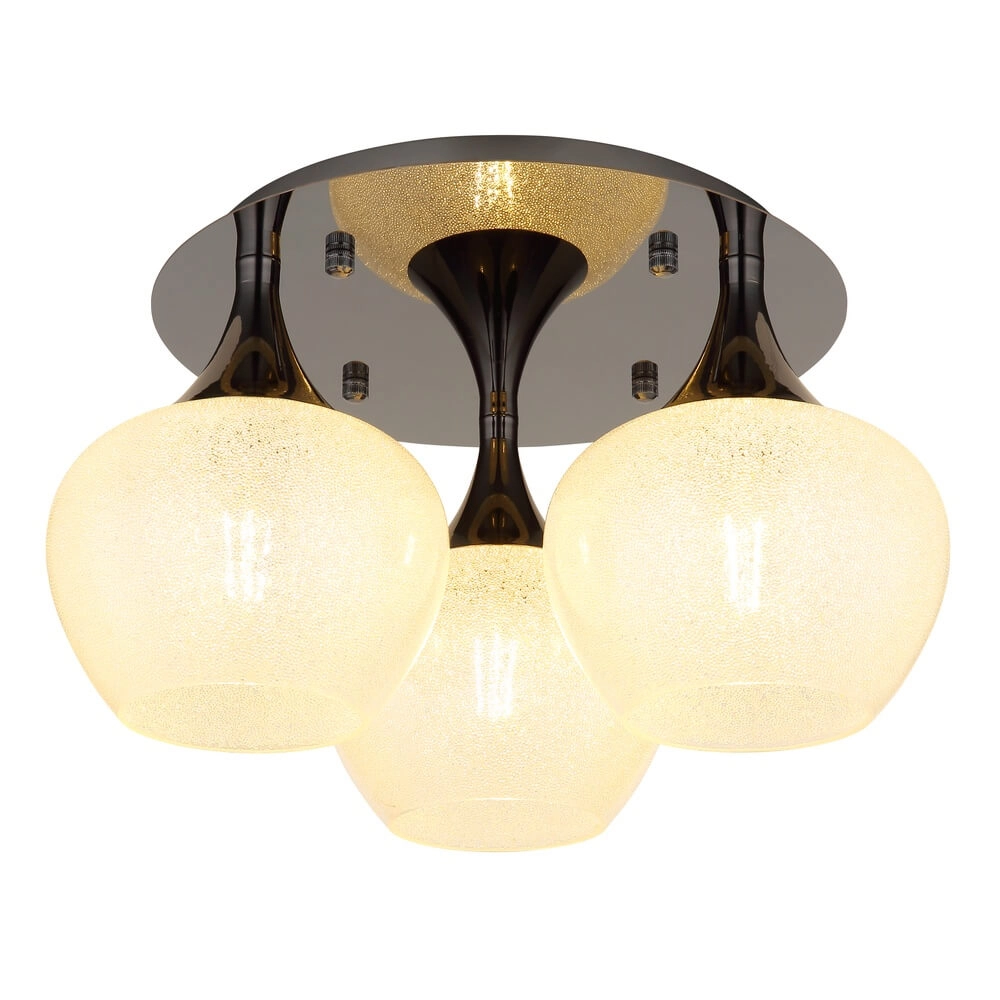 Antraciet plafondlamp Maxy met wit glas 3-lichts Ø 45cm