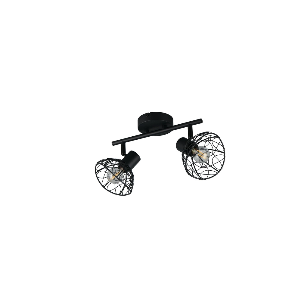 Plafondlamp Yako dubbel zwart Trio 4017807670936