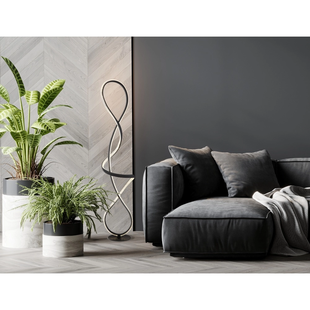 Design vloerlamp Swirl zwart Globo 9007371512331