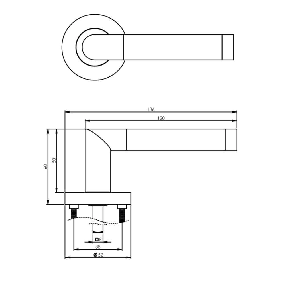 Klassieke deurklink Nicol chroom Intersteel 8714186144053