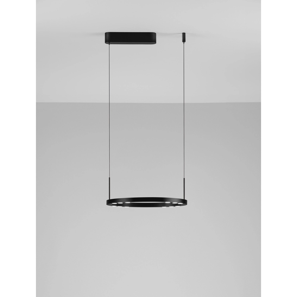 Strakke hanglamp Lunette zwart Ø 40cm Lyora 5212017465184