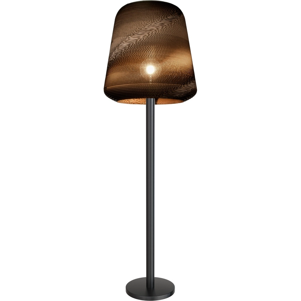 Zwarte vloerlamp Carta Moody Ø 54cm Think Paper kap