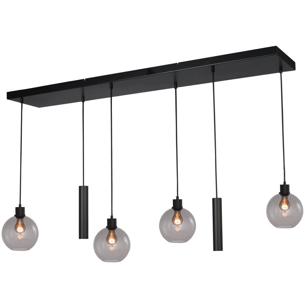 Hanglamp Lazise 4x Ø 20cm en 2x GU10 zwart