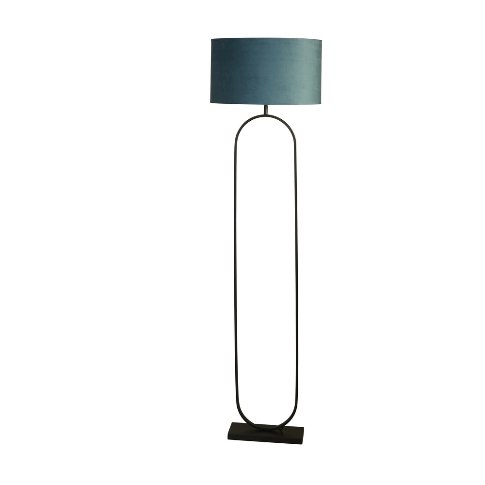 Vloerlamp Modish zwart met groen blauwe kap