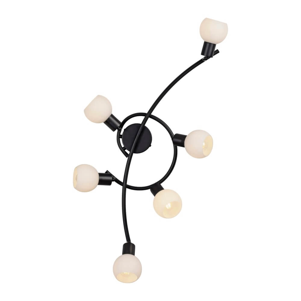 Zwarte plafondlamp Loki 6-lichts Just Light 4043689000806