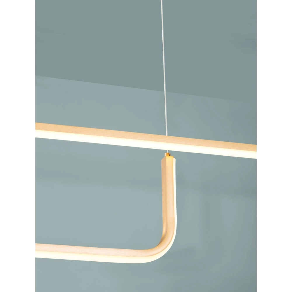 Strakke hanglamp Strita goud dubbel 3000K Lyora 5212017448408