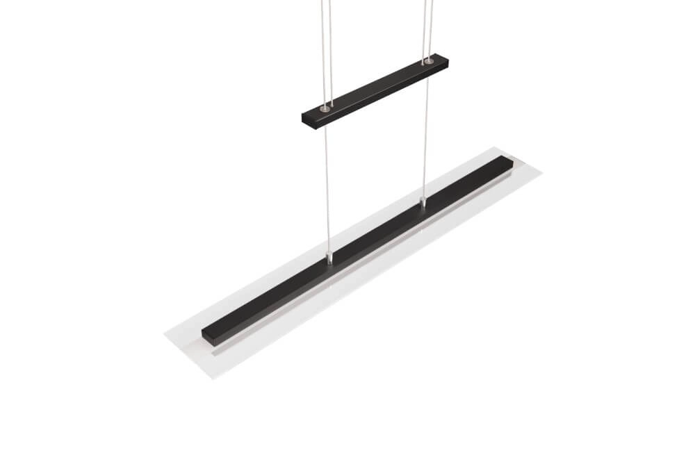 Glazen hanglamp Milos zwart Trio 4017807588286