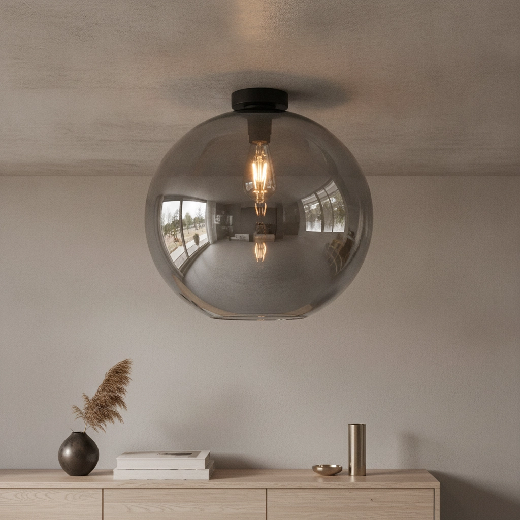 Plafondlamp Marino-40 met Ø 40cm rookglas
