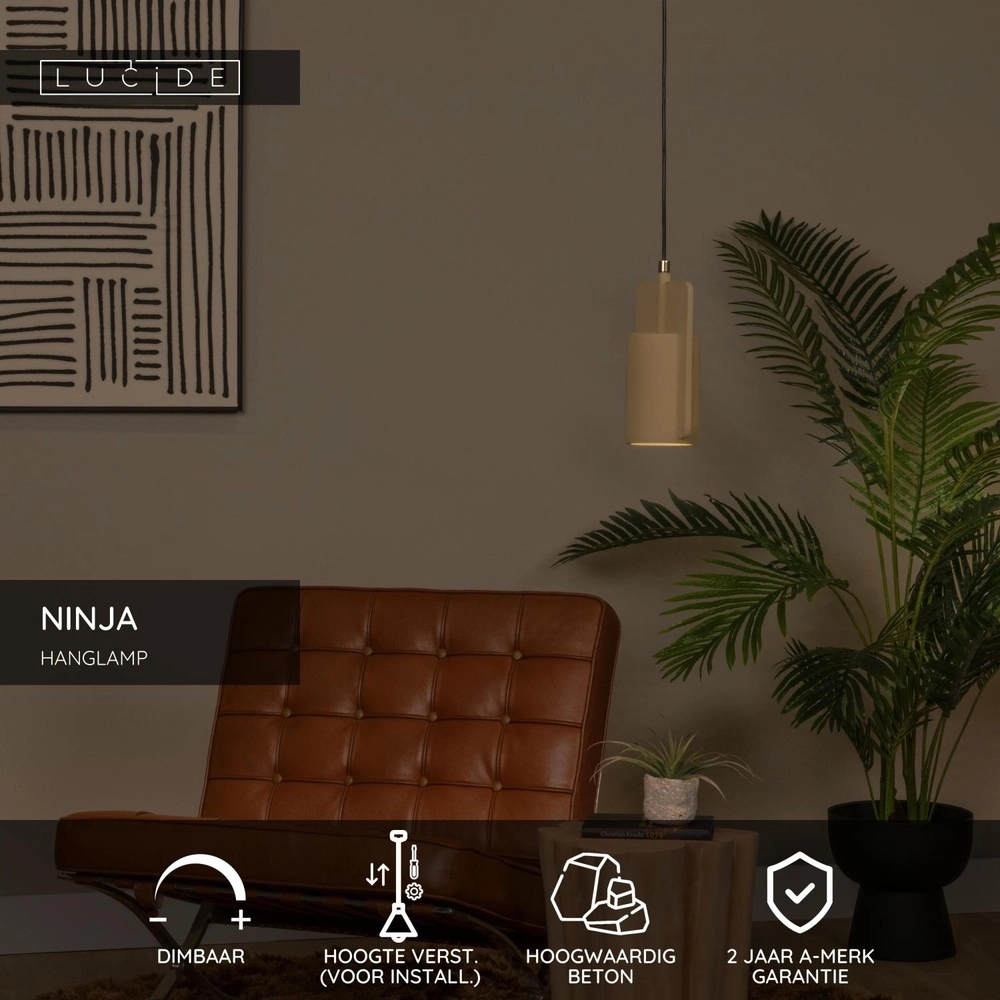 Design hanglamp Ninja geel Lucide 5411212441805