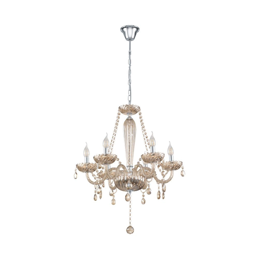 Cognac kroonluchter Basilano 6-lichts 72cm Eglo 9002759390921