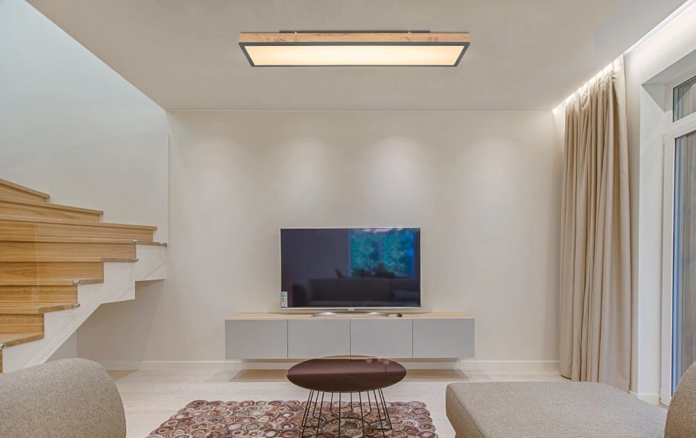 Houten led plafondlamp Doro 120x30cm Globo 9007371428014