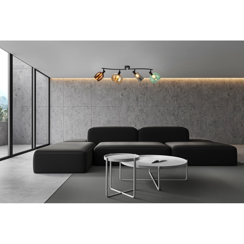 Plafondlamp Telesto gekleurd glas Globo 4048194070528