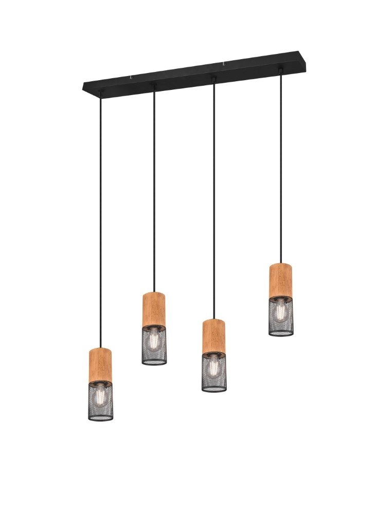 4-lichts eetkamer hanglamp Tosh