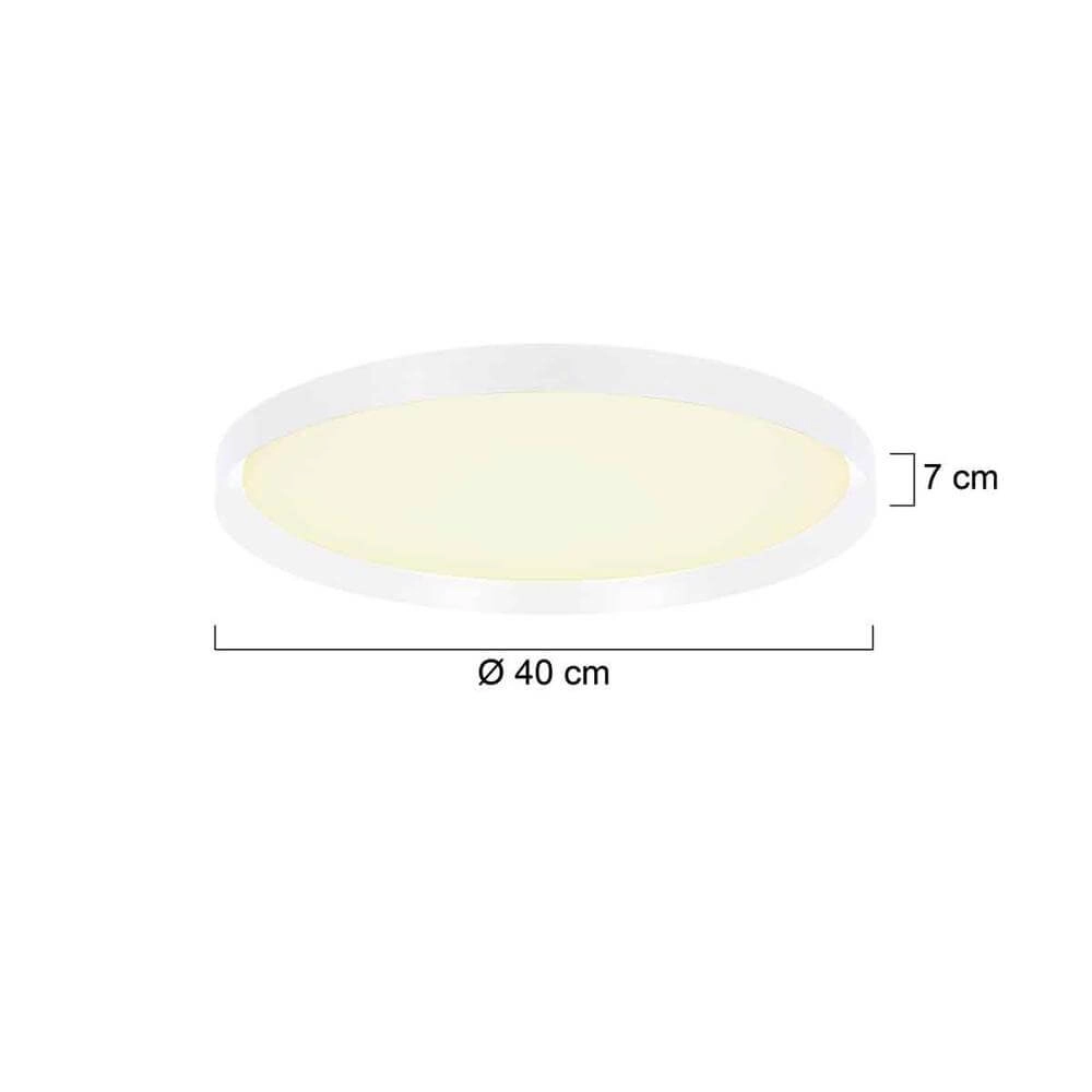 Strakke plafondlamp Flady wit Ø 40cm Steinhauer 8712746177350