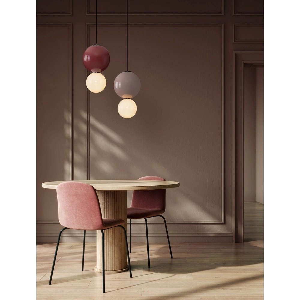 Hanglamp Noesis Ø 25cm bordeaux rood met wit Lyora 5212017483621