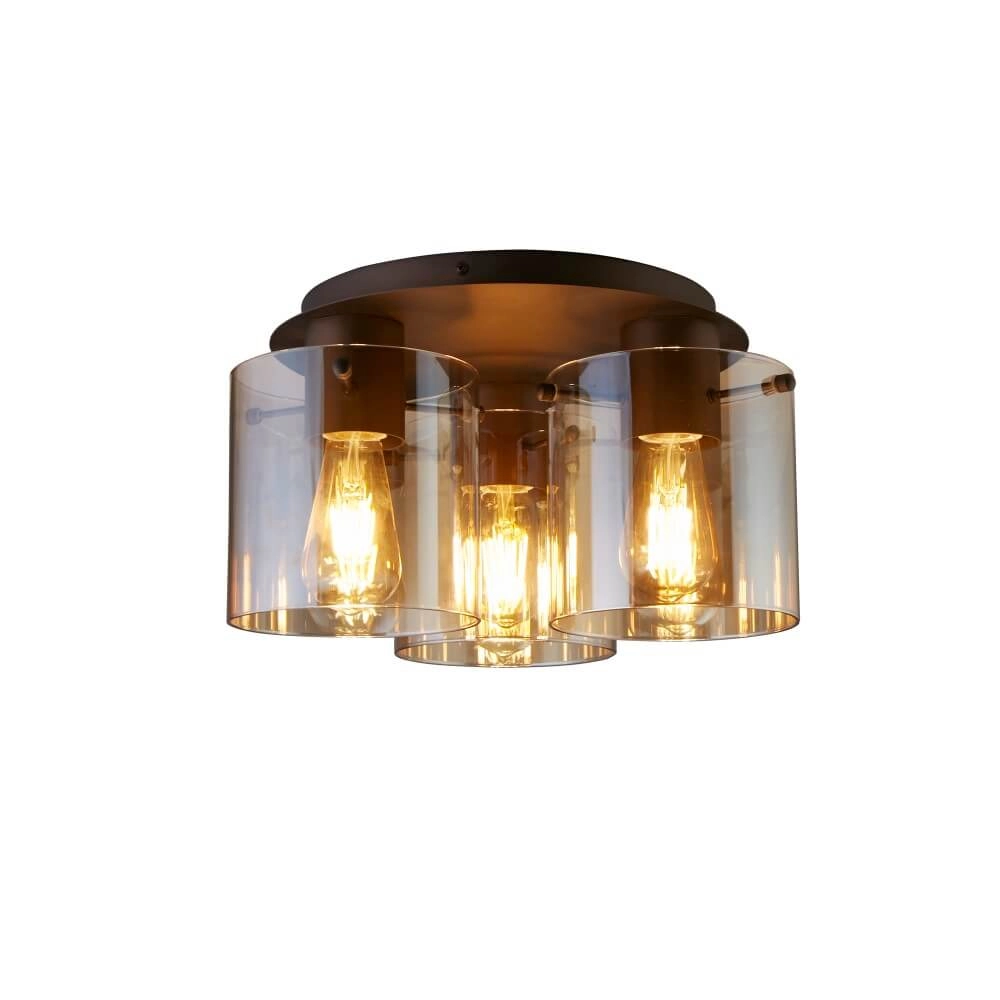 Plafondlamp 3-lichts Sweden mocha bruin