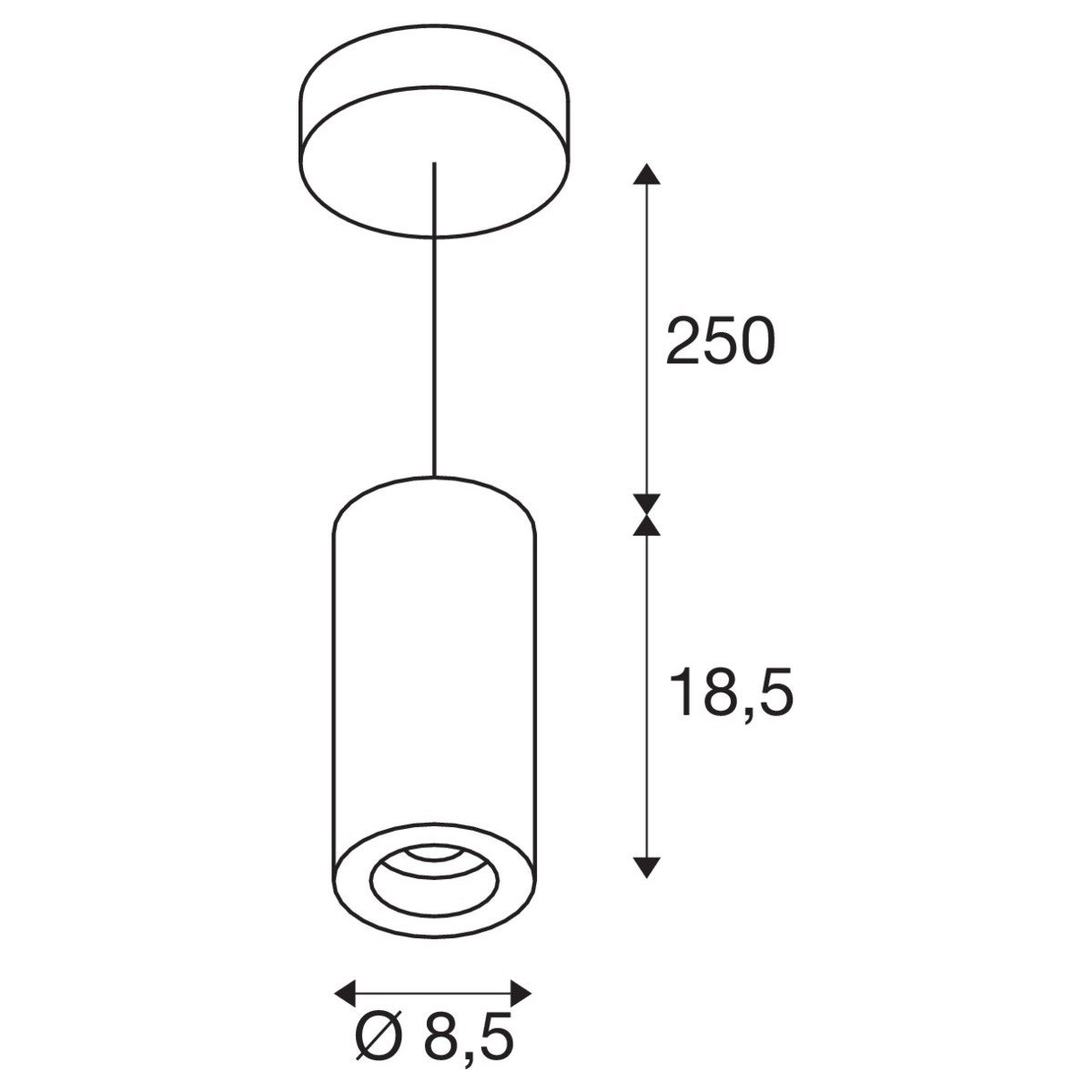 Led hanglamp Numinos Pendel 8,5cm wit SLV 4024163243971