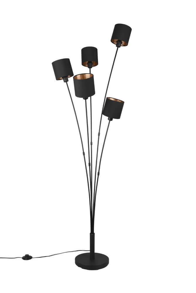 Vloerlamp Tommy 5-lichts zwart Trio 4017807507577