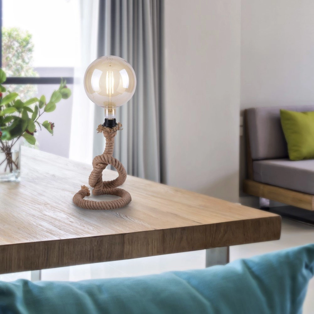 Touwlamp Rope zwart met bruin Just Light 4043689963101