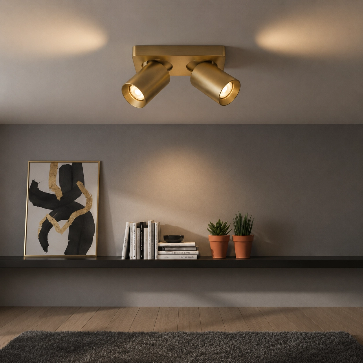 Richtbare opbouwspot Megano dubbel goud
