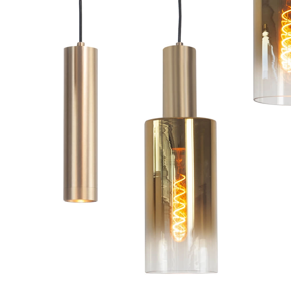 Hanglamp Perugia mat goud - 4x E27 - 3x GU10 Highlight 8718379046995