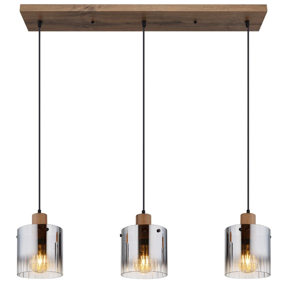 Hanglamp Underwood hout 3-lichts Globo 9007371475049