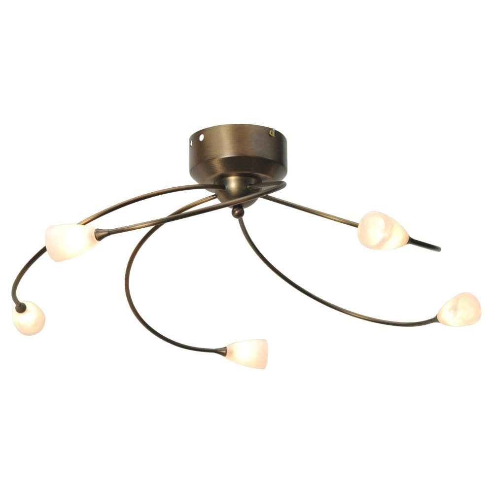 Led plafondlamp Molto 2 LED 5-lichts 28x63cm bronsbruin