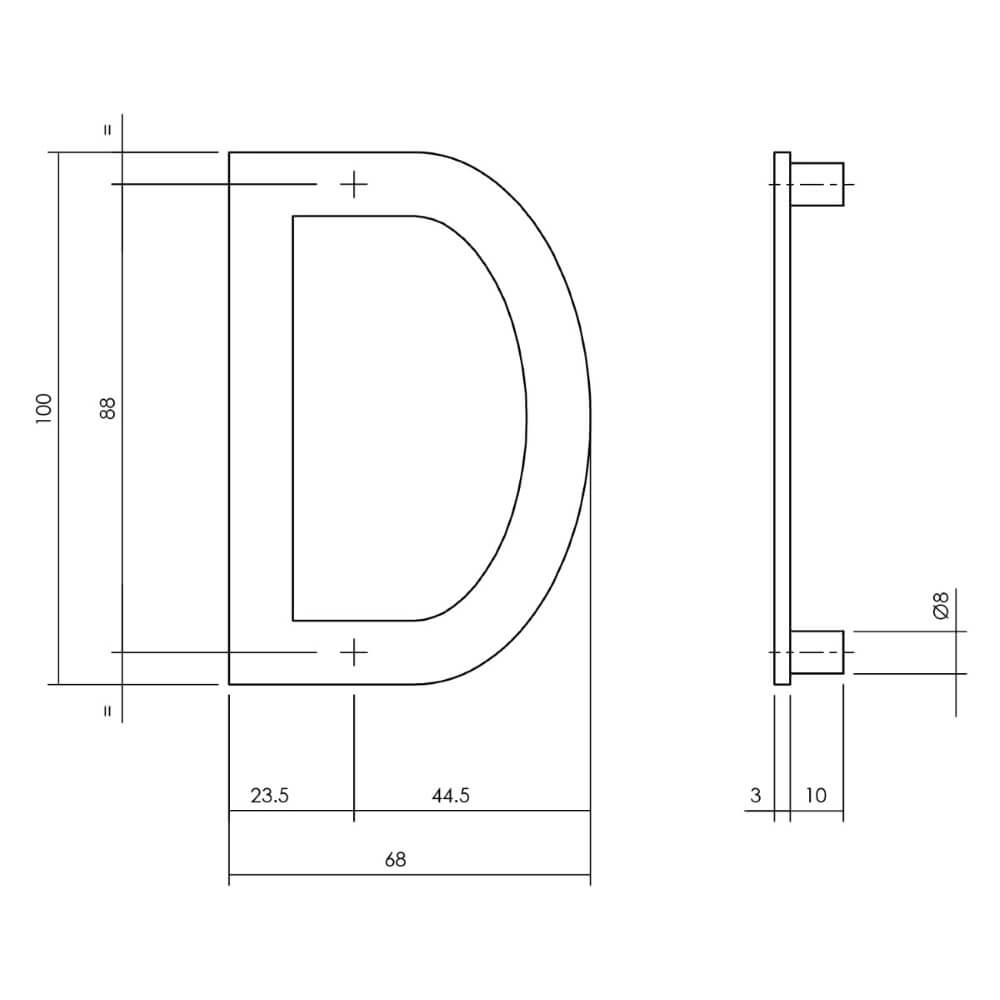 Huisletter D Numbra 10cm zwart Intersteel 8714186541715