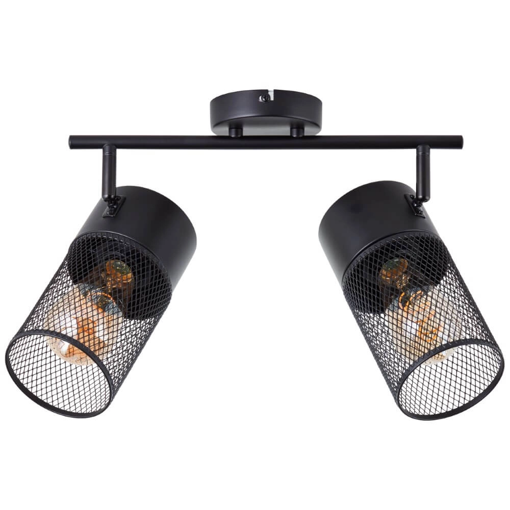 Zwarte plafondlamp Kamolo 2x E27 Brilliant 4004353409400