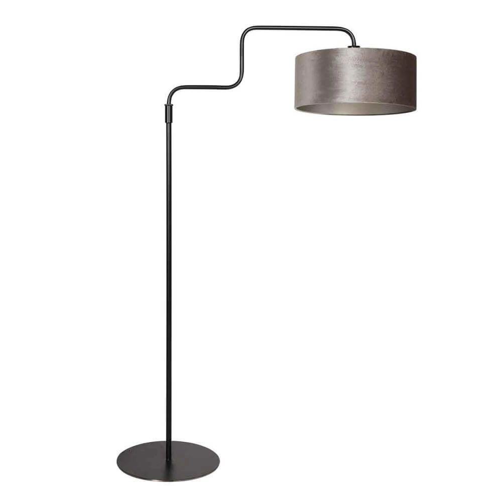Vloerlamp Bloeba zwart met zilvere kap