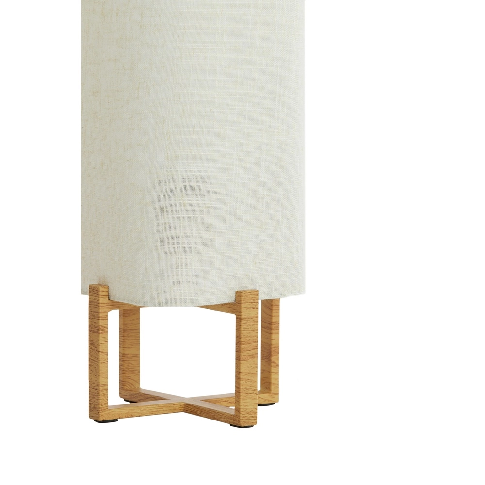 Tafellamp Wyn 39cm - crème touw met houtlook Light & Living 8717807792541