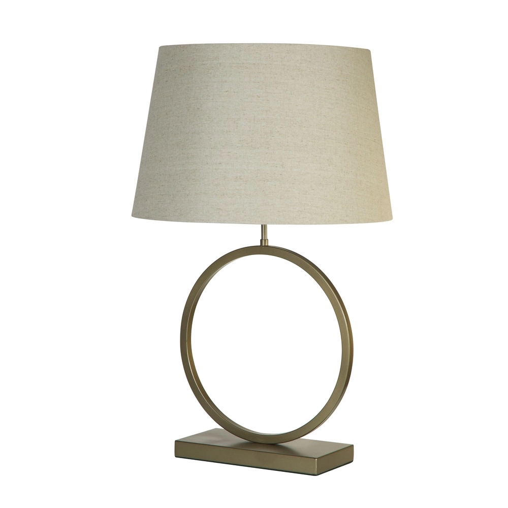 Tafellamp Elegant brons met creme kap