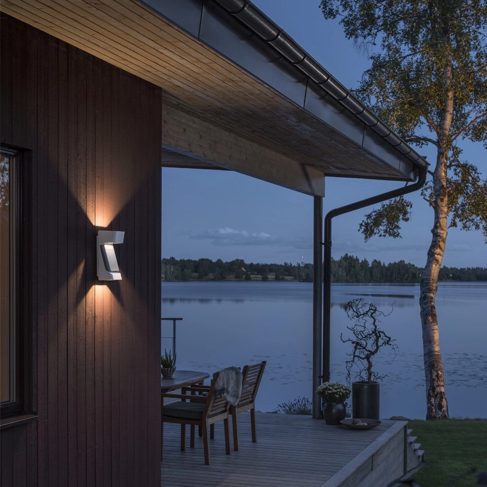 Led buitenlamp Ravenna Adress mat wit met grijs KonstSmide 7318307976250
