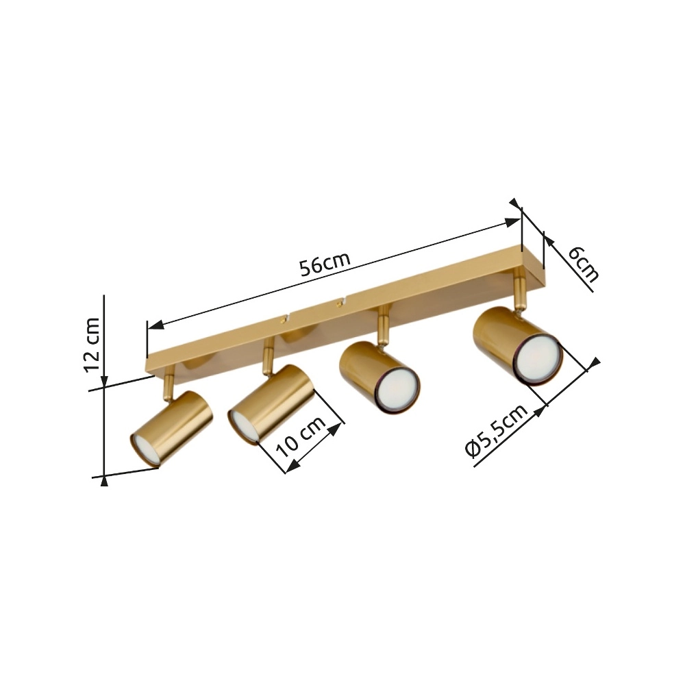 Plafondlamp 4-lichts Robby goud Globo 9007371446087